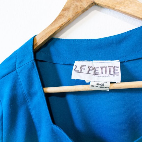 vintage blue knit dress button up - Picture 7 of 7